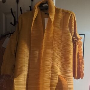 SOLD vibrant brant Mustard Yellow Textured Jacket